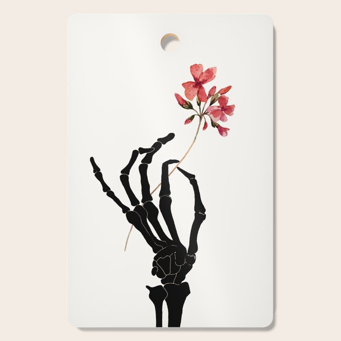 Skeleton Hand with Flower Cutting Board Gallery Image 1