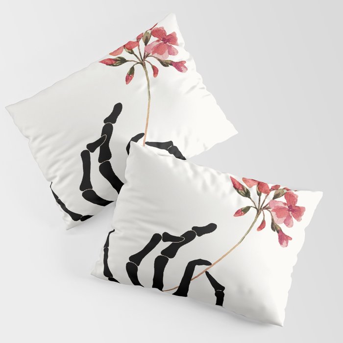 Skeleton Hand with Flower Pillow Sham Gallery Image 3