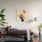 Skeleton Hand with Flower Wood Wall Art Gallery Image 2