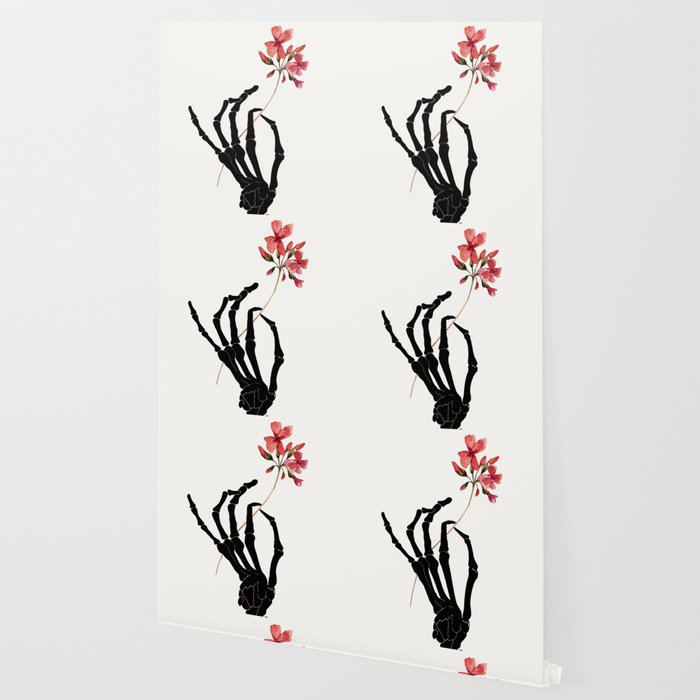 Skeleton Hand with Flower Wallpaper Gallery Image 2