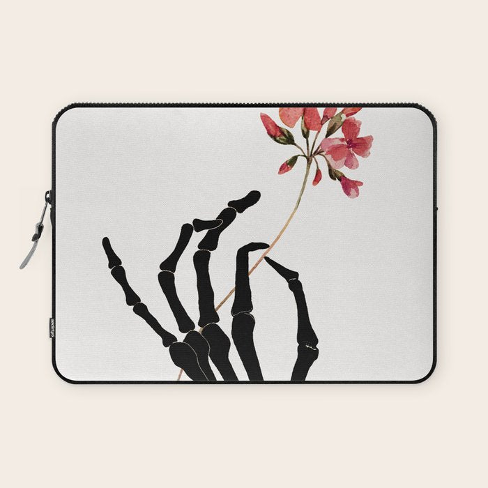 Skeleton Hand with Flower Laptop Sleeve Gallery Image 1