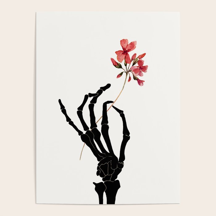 Skeleton Hand with Flower Poster Gallery Image 4
