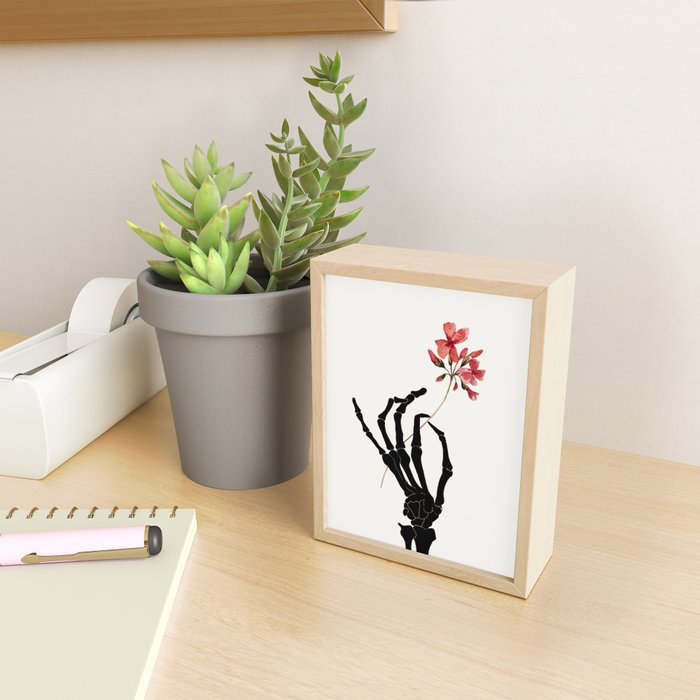 Skeleton Hand with Flower Mini Art Print Gallery Image 2
