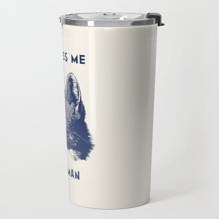 Impress Me Hooman - Vintage Cat Illustration, Funny Quote Travel Mug Gallery Image 2