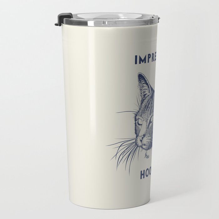 Impress Me Hooman - Vintage Cat Illustration, Funny Quote Travel Mug Gallery Image 3
