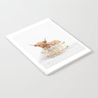 Highland Cow in a Wooden Bathtub, Cow Taking a Bath, Bathtub Animal Art Print By Synplus Notebook Gallery Image 2