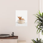 Highland Cow in a Wooden Bathtub, Cow Taking a Bath, Bathtub Animal Art Print By Synplus Poster Gallery Image 2