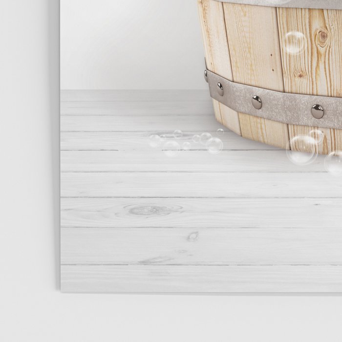 Highland Cow in a Wooden Bathtub, Cow Taking a Bath, Bathtub Animal Art Print By Synplus Poster Gallery Image 3