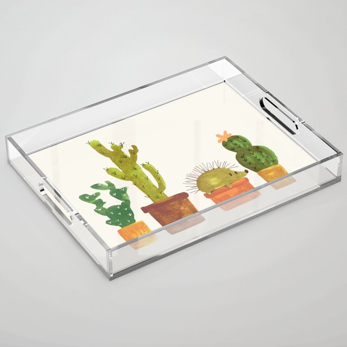 Hedgehog and Cactus (incognito) Acrylic Tray Gallery Image 1