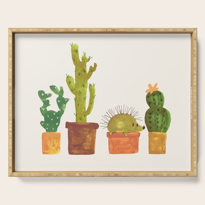 Hedgehog and Cactus (incognito) Serving Tray Gallery Image 1