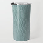 boho hexagon stripes - dusty blue Travel Mug Gallery Image 3