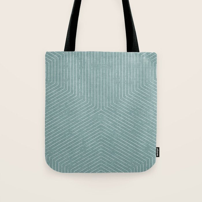 boho hexagon stripes - dusty blue Tote Bag Gallery Image 1