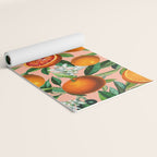 Oranges Pink Vintage Botanical Yoga Mat Gallery Image 2