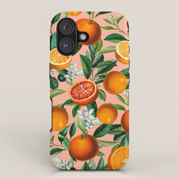 Oranges Pink Vintage Botanical iPhone Case Gallery Image 1
