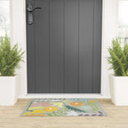 Block print spring meadow Welcome Mat Gallery Image 3