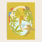 Pura vida jungle by the sea // retro surf art by surfy birdy Poster Gallery Image 4