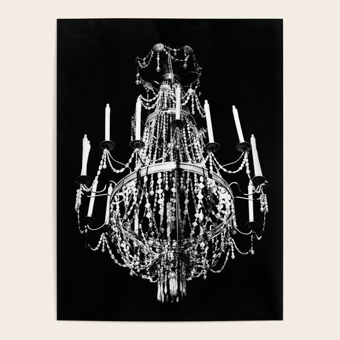 Chandelier, Black and White Poster Gallery Image 1