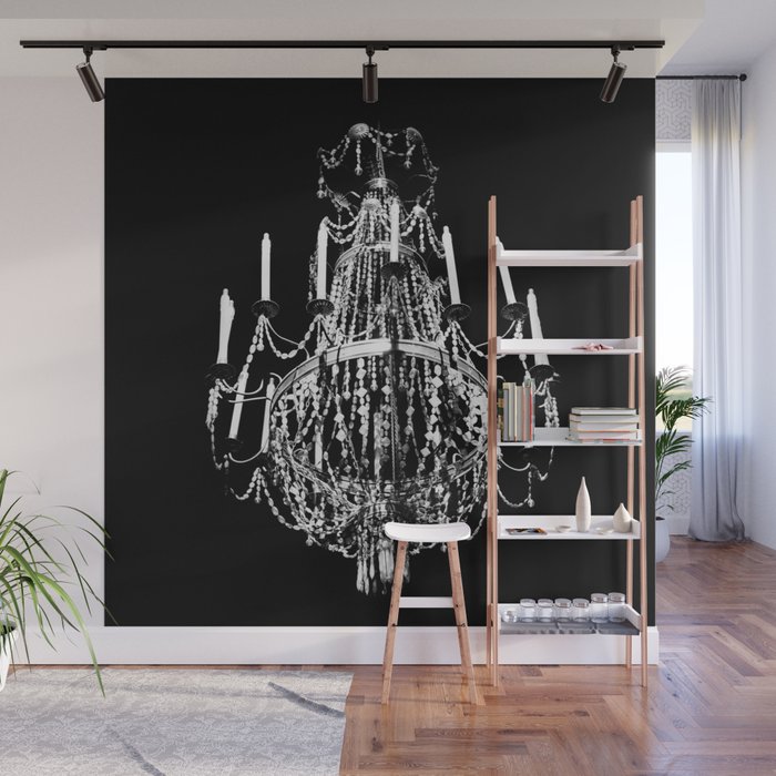 Chandelier, Black and White Wall Mural Gallery Image 1
