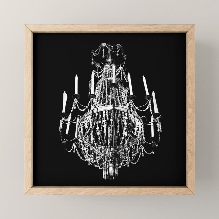 Chandelier, Black and White Mini Art Print Gallery Image 1