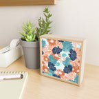 Floral Print, Teal, Navy Blue, Pink, Terracotta, Artists Print Mini Art Print Gallery Image 2