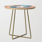 Floral Print, Teal, Navy Blue, Pink, Terracotta, Artists Print Side Table Gallery Image 1