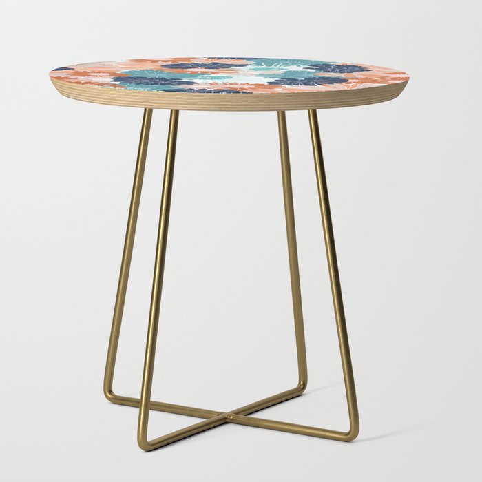 Floral Print, Teal, Navy Blue, Pink, Terracotta, Artists Print Side Table Gallery Image 1