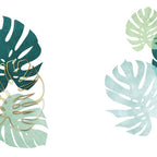 Tropical minimal / green, turquoise and gold monstera Coffee Mug Gallery Image 2