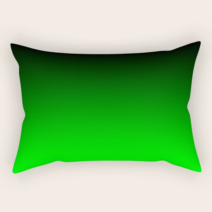Black Lime Green Neon Nights Ombre Rectangular Pillow Gallery Image 1