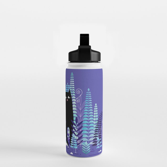 The Ferns (Black Cat Version) Water Bottle Gallery Image 2