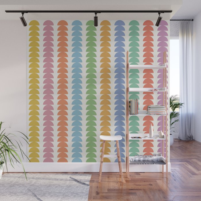 Maude Pattern - Retro Rainbow Wall Mural Gallery Image 1