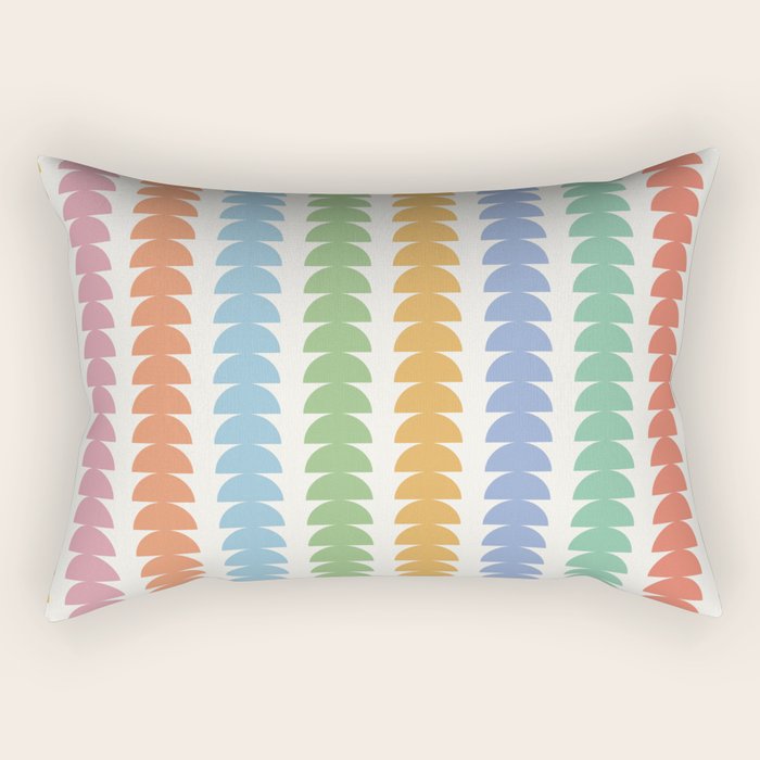 Maude Pattern - Retro Rainbow Rectangular Pillow Gallery Image 1