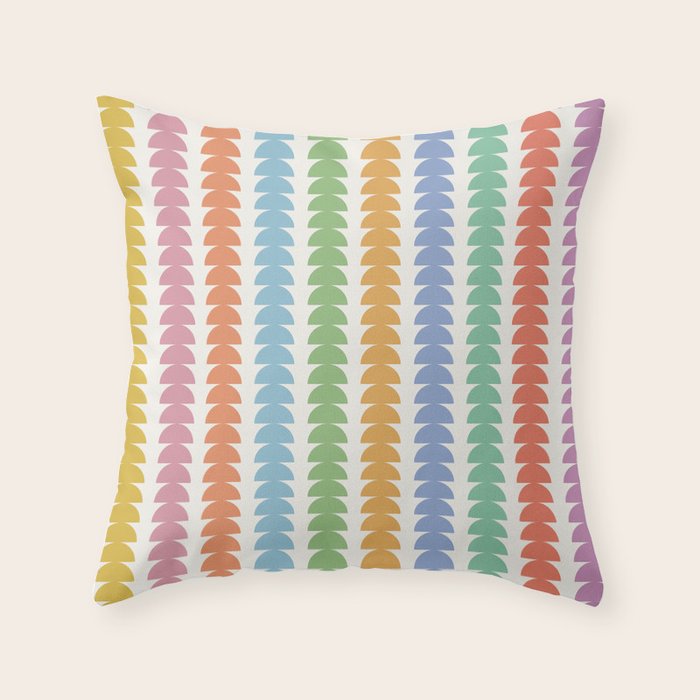 Maude Pattern - Retro Rainbow Throw Pillow Gallery Image 6