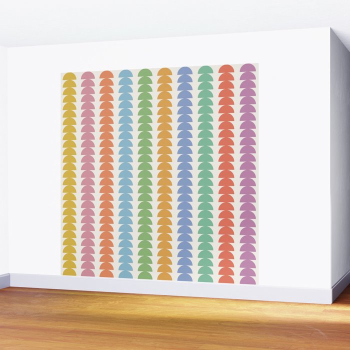 Maude Pattern - Retro Rainbow Wall Mural Gallery Image 2