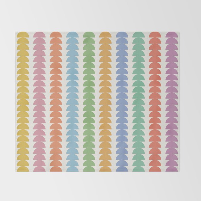 Maude Pattern - Retro Rainbow Throw Blanket Gallery Image 2