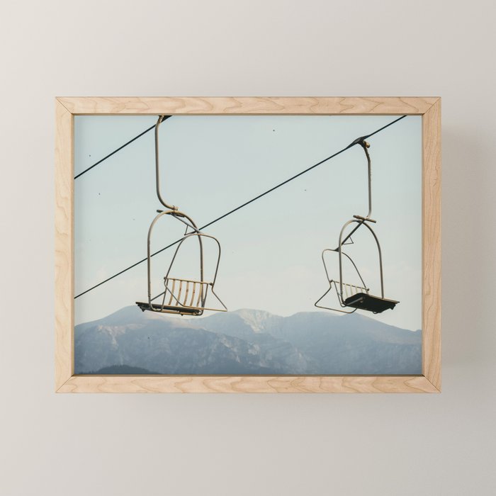 Chairlift in Mountains - Summer Evening Skiing Lift - Fine Art Photography Mini Art Print Gallery Image 1