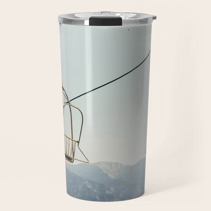 Chairlift in Mountains - Summer Evening Skiing Lift - Fine Art Photography Travel Mug Gallery Image 1