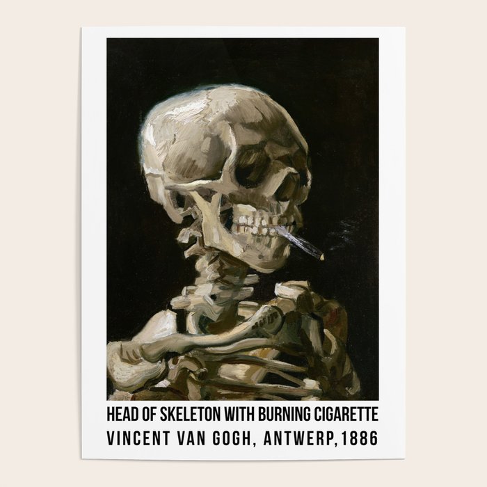 Skeleton with Smoking Cigarette by Vincent Van Gogh Poster Gallery Image 4