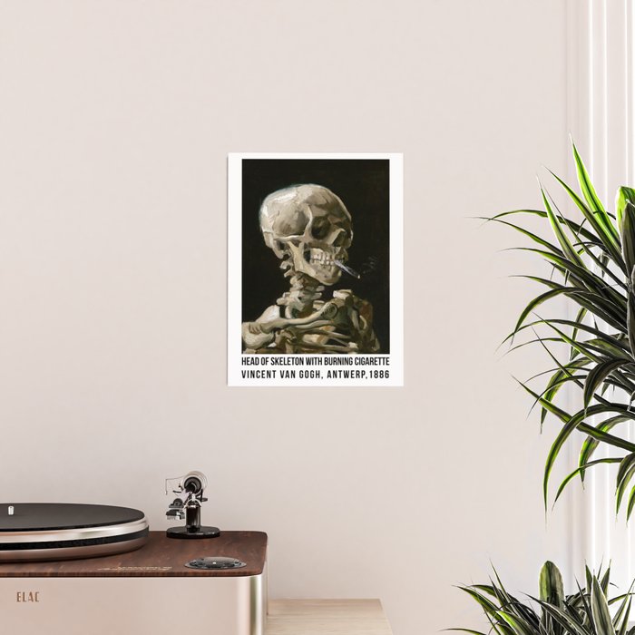 Skeleton with Smoking Cigarette by Vincent Van Gogh Poster Gallery Image 2