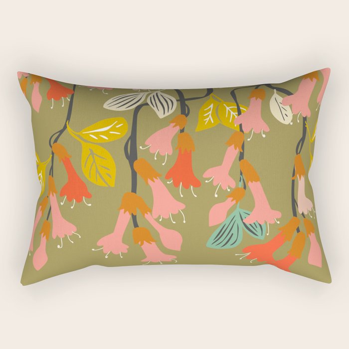 Flower of affection autumn colored fuchsia Rectangular Pillow Gallery Image 2