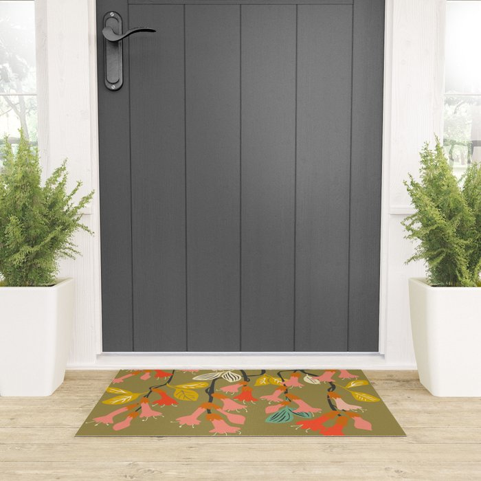 Flower of affection autumn colored fuchsia Welcome Mat Gallery Image 3