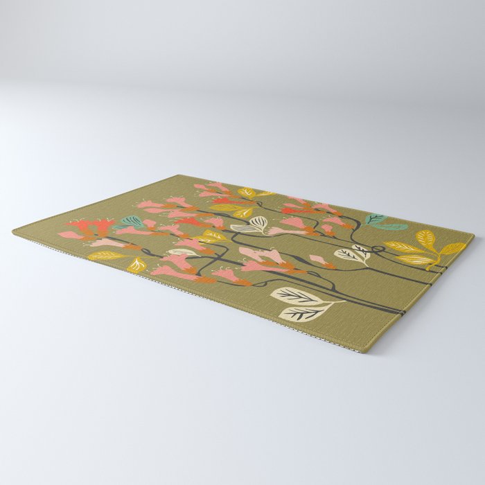 Flower of affection autumn colored fuchsia Rug Gallery Image 3