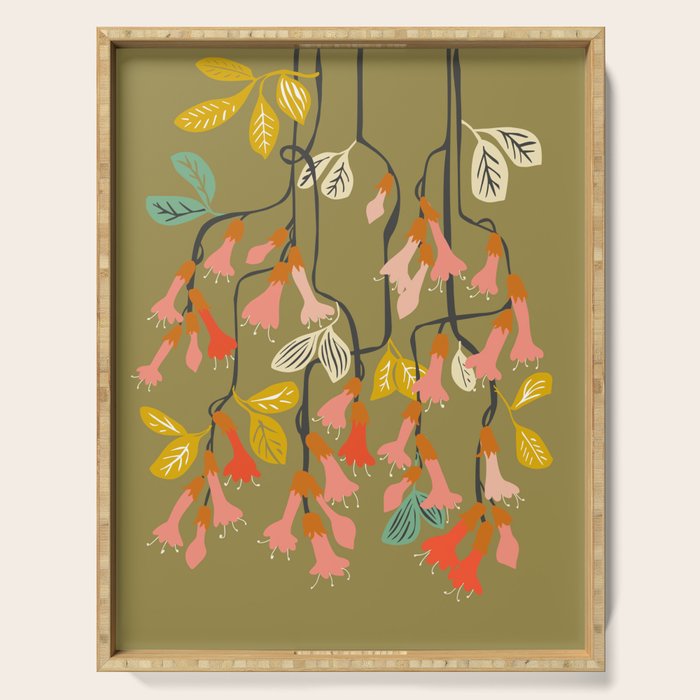 Flower of affection autumn colored fuchsia Serving Tray Gallery Image 1