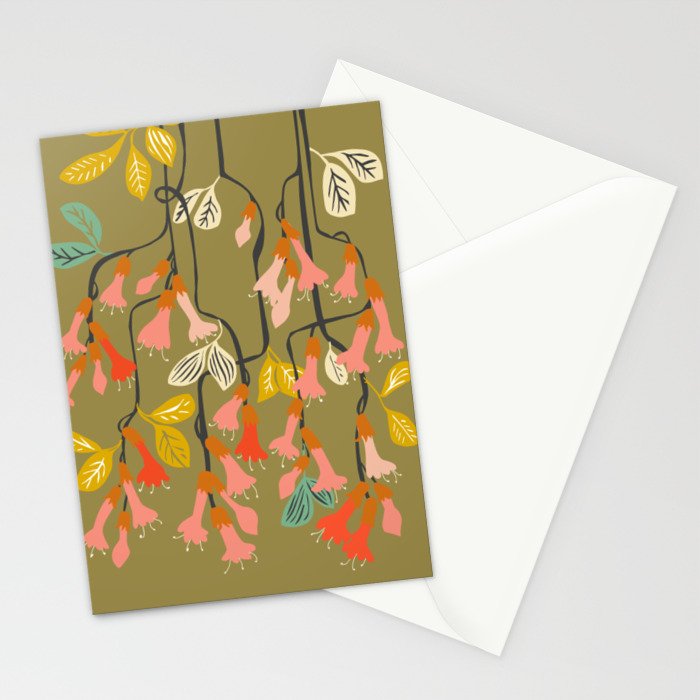 Flower of affection autumn colored fuchsia Stationery Card Gallery Image 2