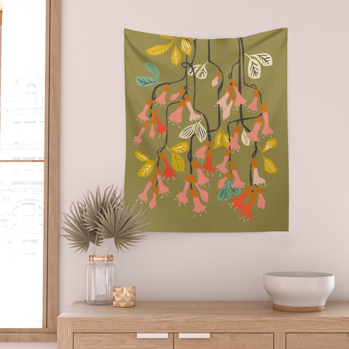 Flower of affection autumn colored fuchsia Wall Tapestry Gallery Image 2