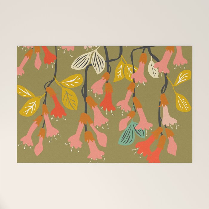 Flower of affection autumn colored fuchsia Welcome Mat Gallery Image 1