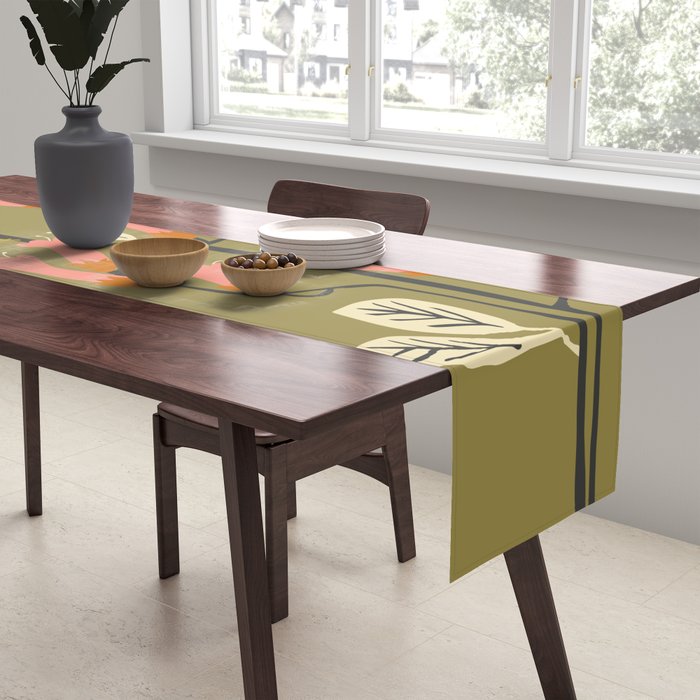 Flower of affection autumn colored fuchsia Table Runner Gallery Image 2