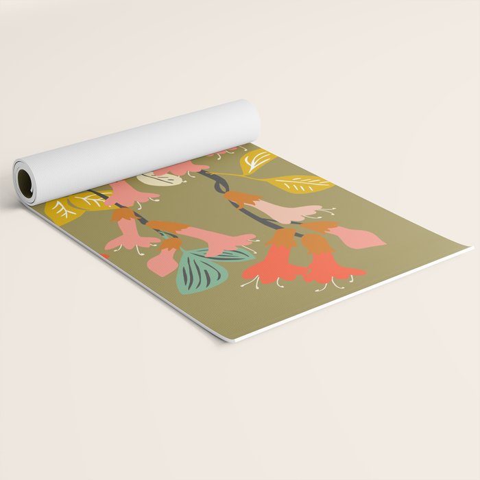 Flower of affection autumn colored fuchsia Yoga Mat Gallery Image 2
