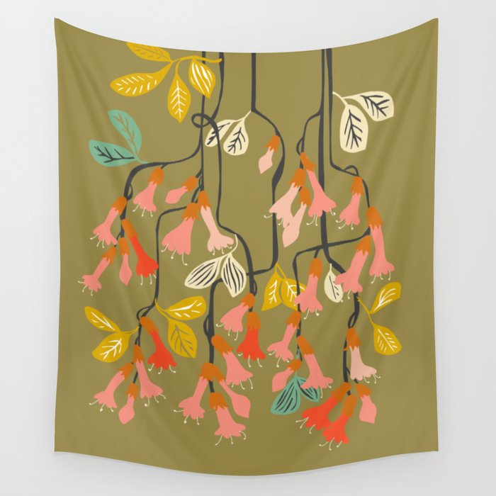 Flower of affection autumn colored fuchsia Wall Tapestry Gallery Image 1