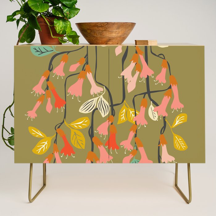 Flower of affection autumn colored fuchsia Credenza Gallery Image 1