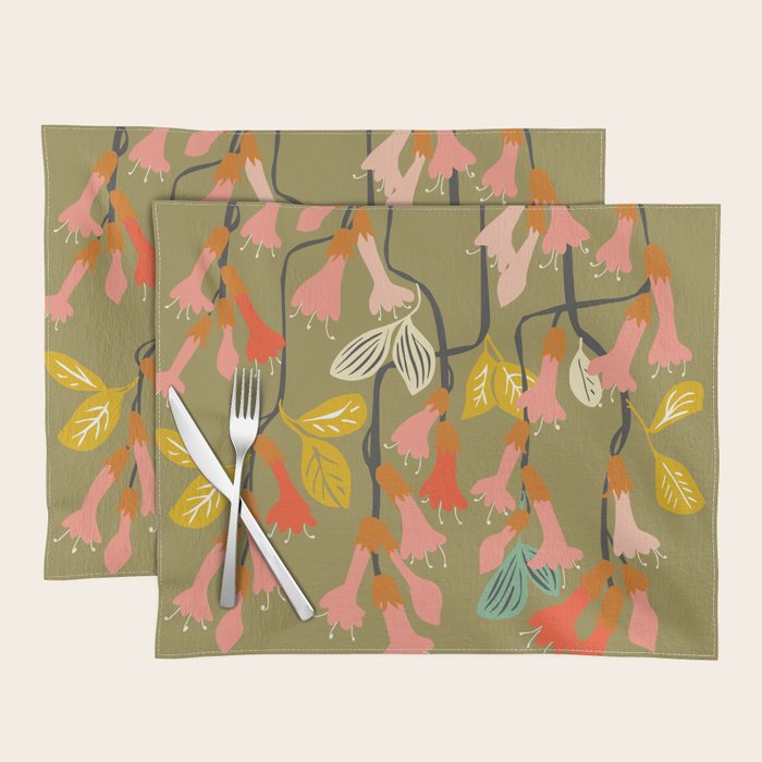 Flower of affection autumn colored fuchsia Placemat Gallery Image 1